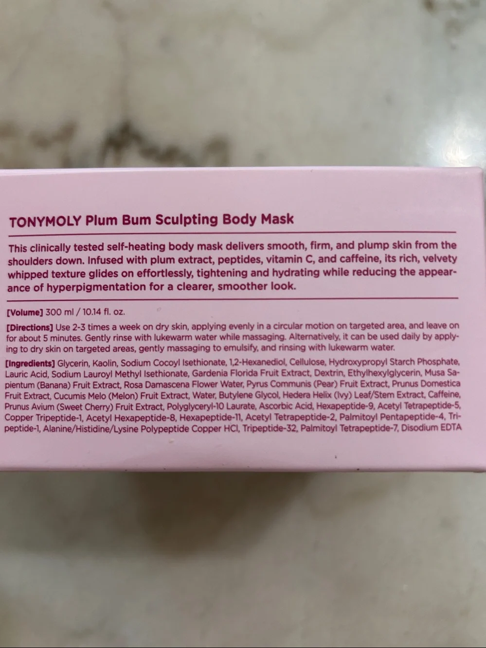 TONYMOLY Plum Bum Sculpting Body Mask Self-heating skin firming treatment-NEW